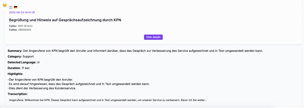 AI Transcriptie Management Tool Transcriptie DE