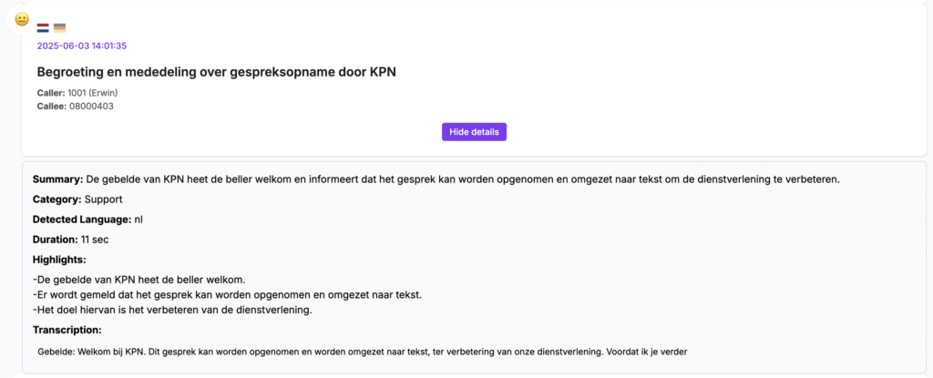 AI Transcriptie Management Tool Transcriptie NL